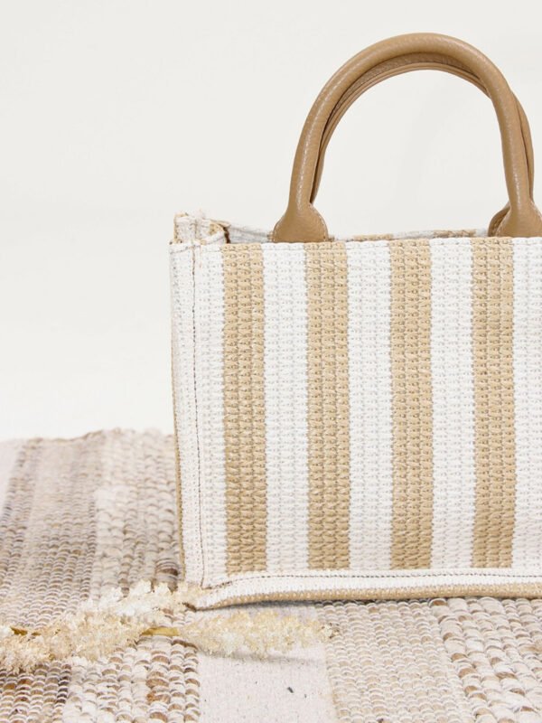 Raffia kézitáska, műbőrrel - Image 2
