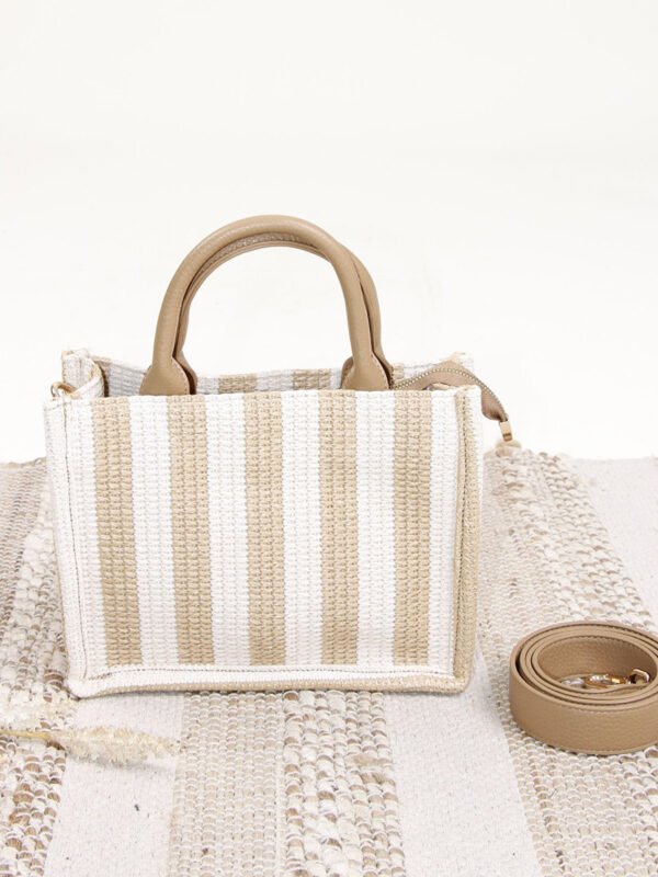 Raffia kézitáska, műbőrrel - Image 3