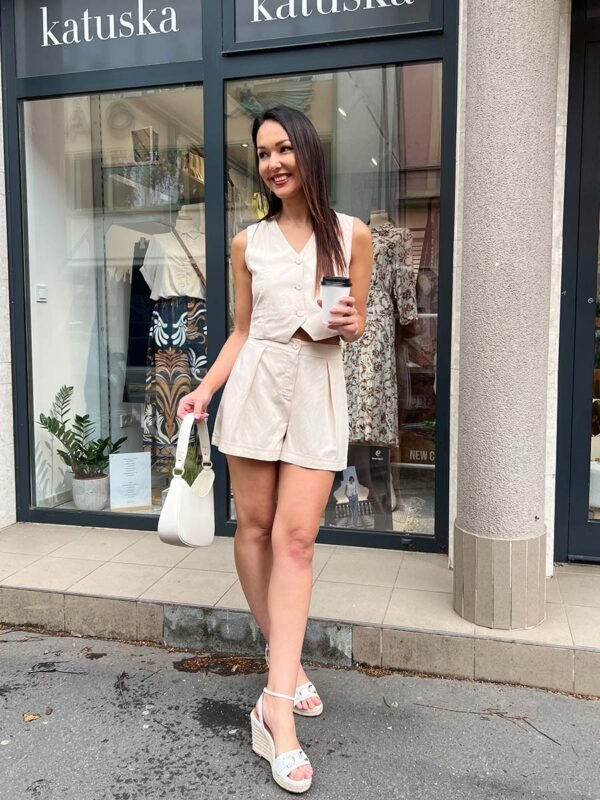Beige lenes mellény