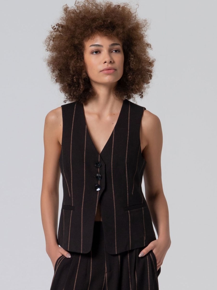 Csíkos mintával díszített mellény - Image 4