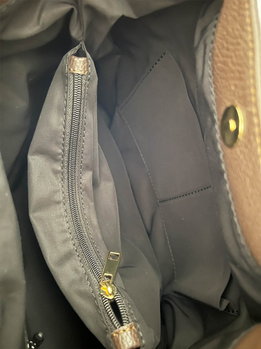 Barna mintás bőr válltáska - Image 5