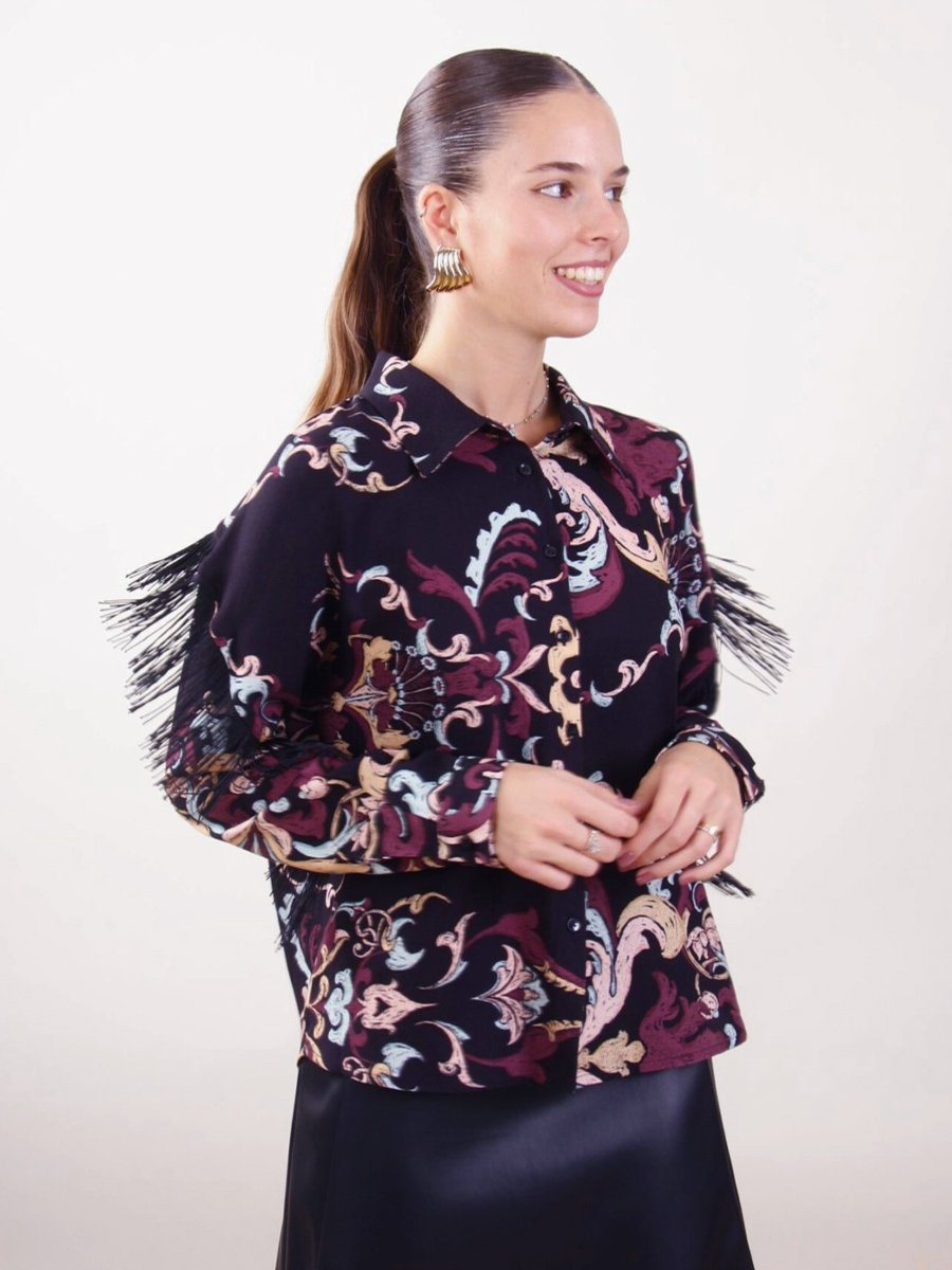 Mintás olasz ing, rojtokkal