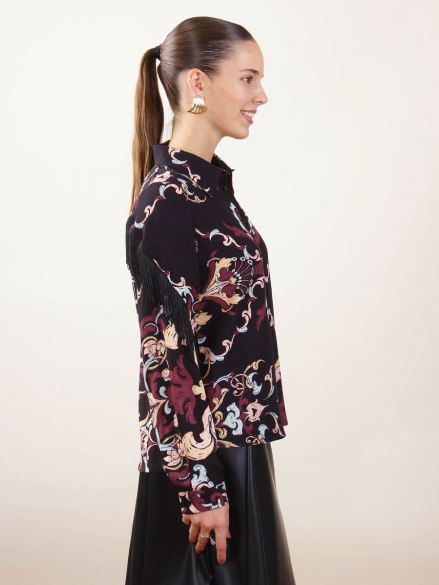 Mintás olasz ing, rojtokkal - Image 2