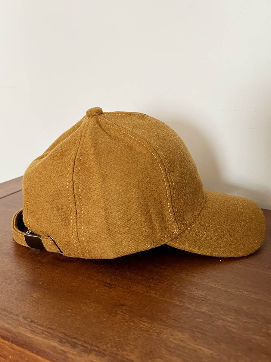 Mustár sárga, gyapjú baseball sapka - Image 3