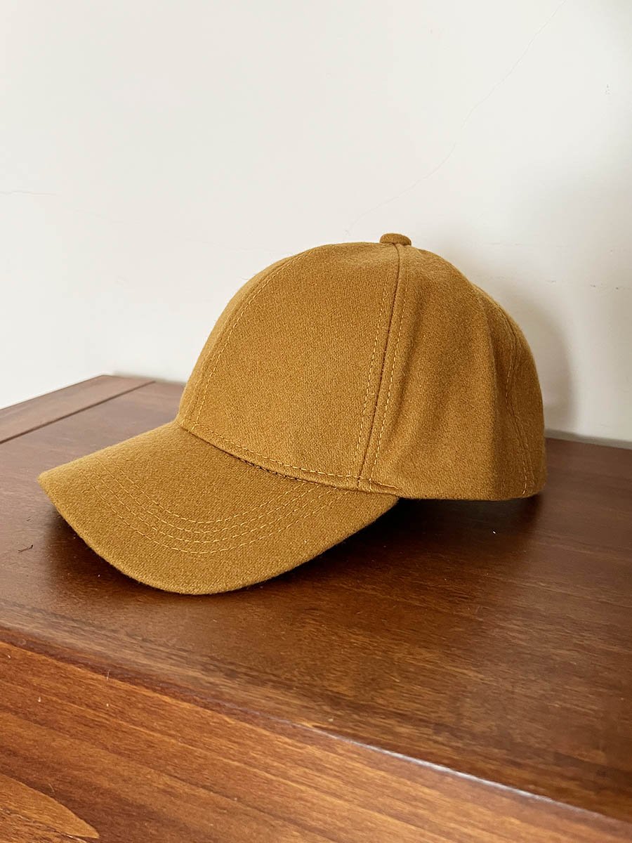 Mustár sárga, gyapjú baseball sapka
