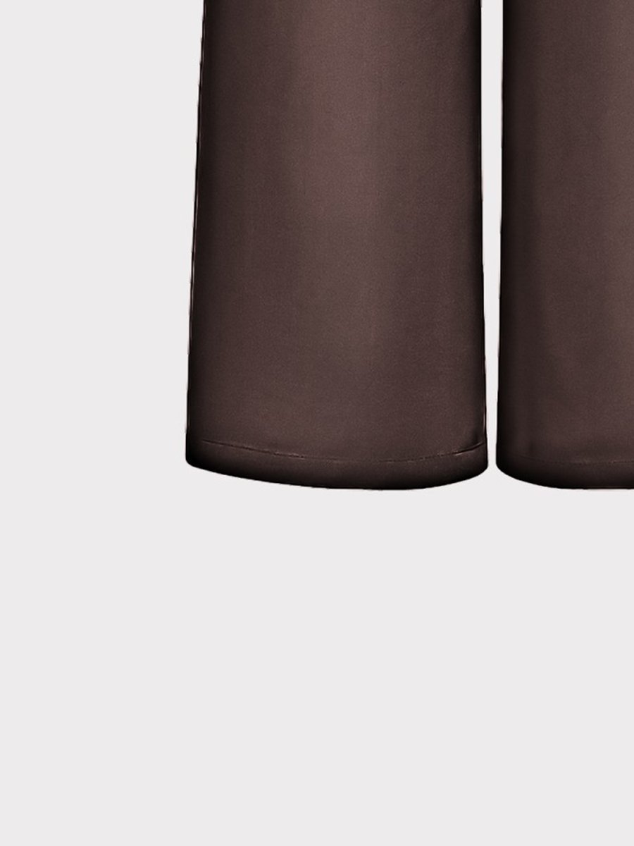 Bő szárú elegáns olasz csoki szatén nadrág - Image 3