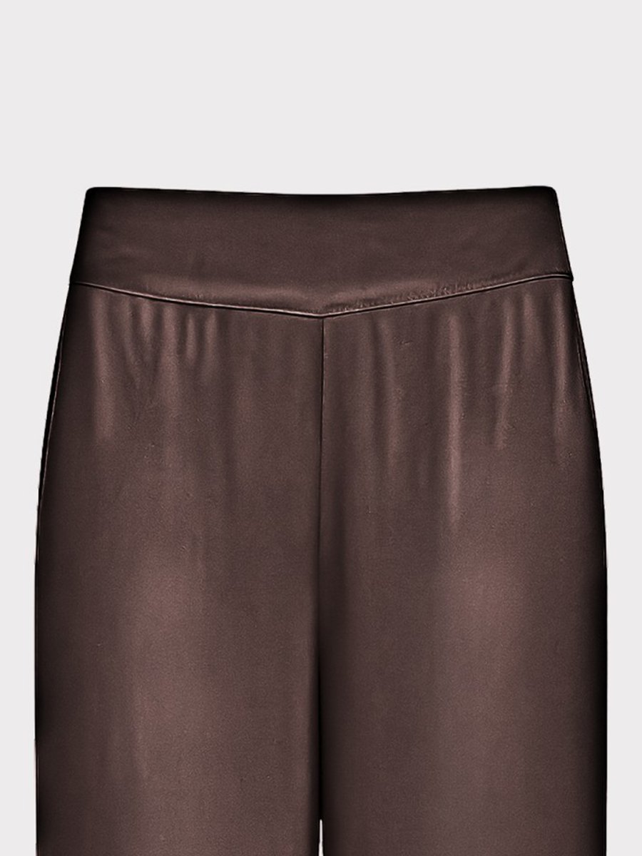 Bő szárú elegáns olasz csoki szatén nadrág - Image 4