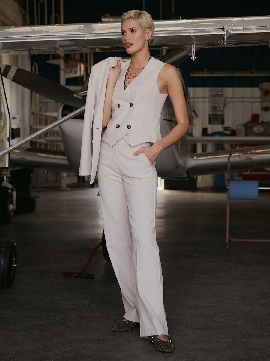 Ecrü színű elegáns mellény - Image 4