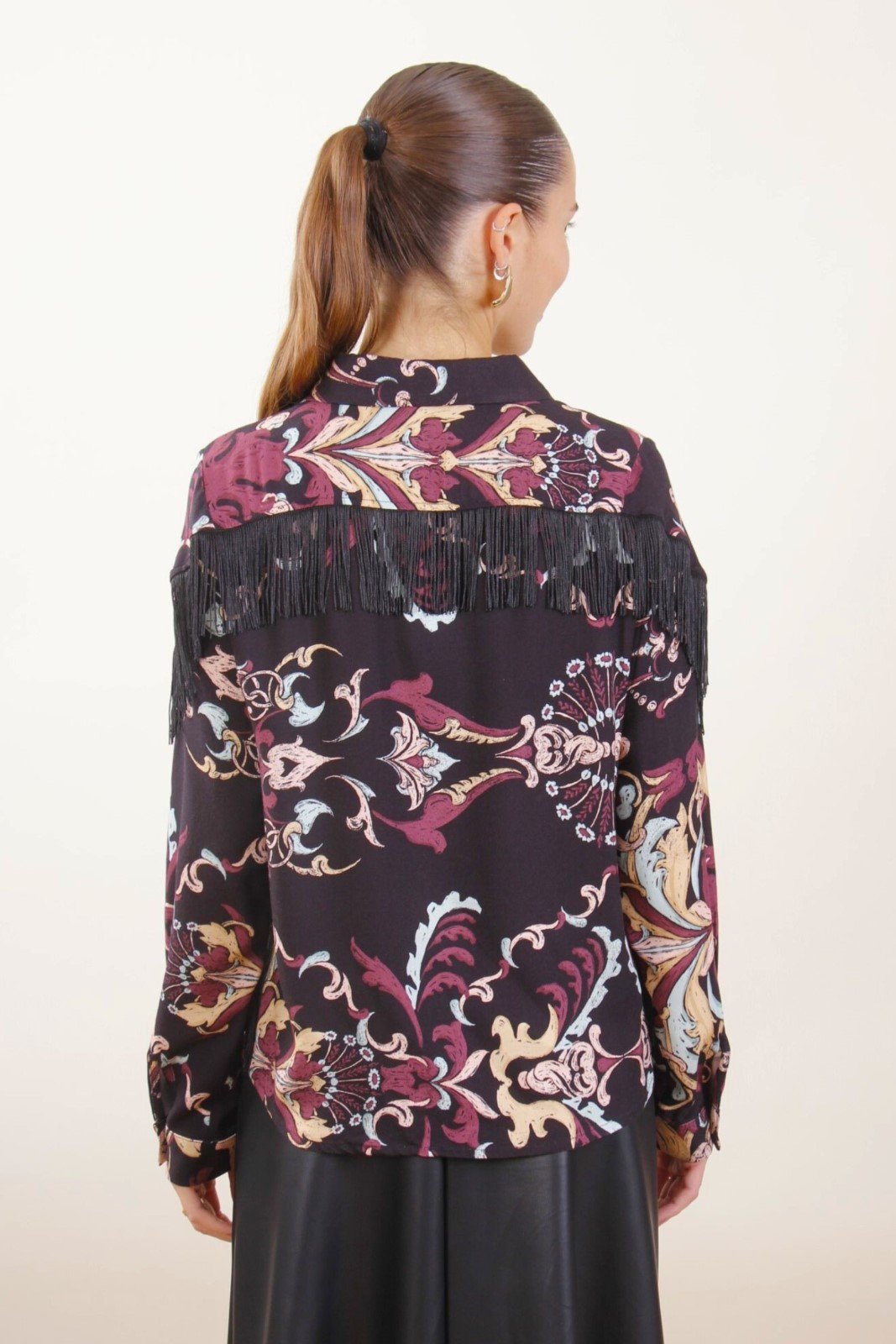 Mintás olasz ing, rojtokkal - Image 3