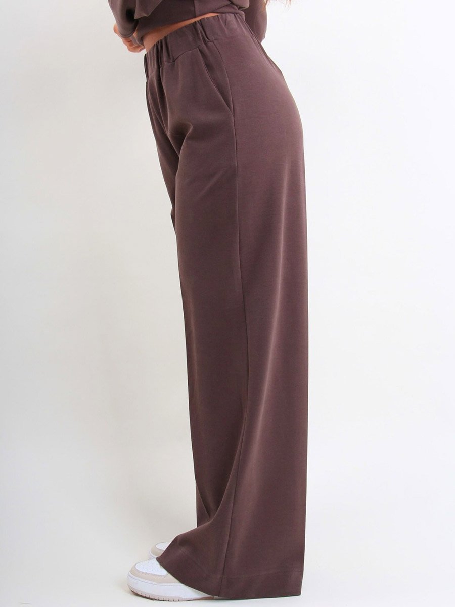 Barna bő szárú nadrág könnyű anyagból - Image 3