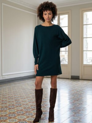 Zöld színű puha kötött ruha