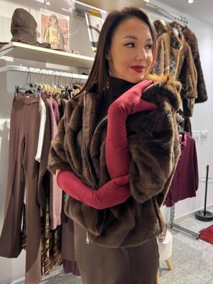 Nerc hatású kapucnis műszőrme bunda