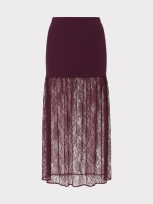 Burgundi csipkés szoknya
