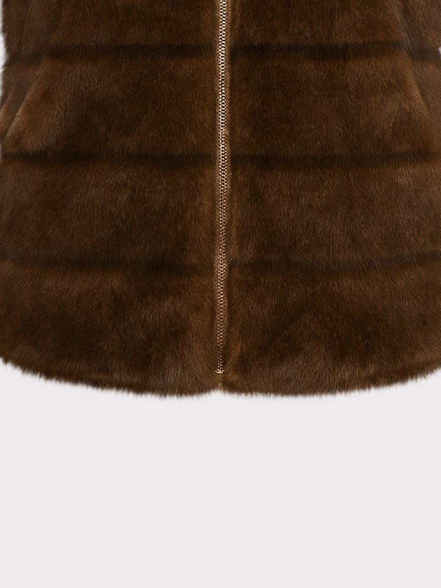 Csoki barna műszőrme mellény - Image 2