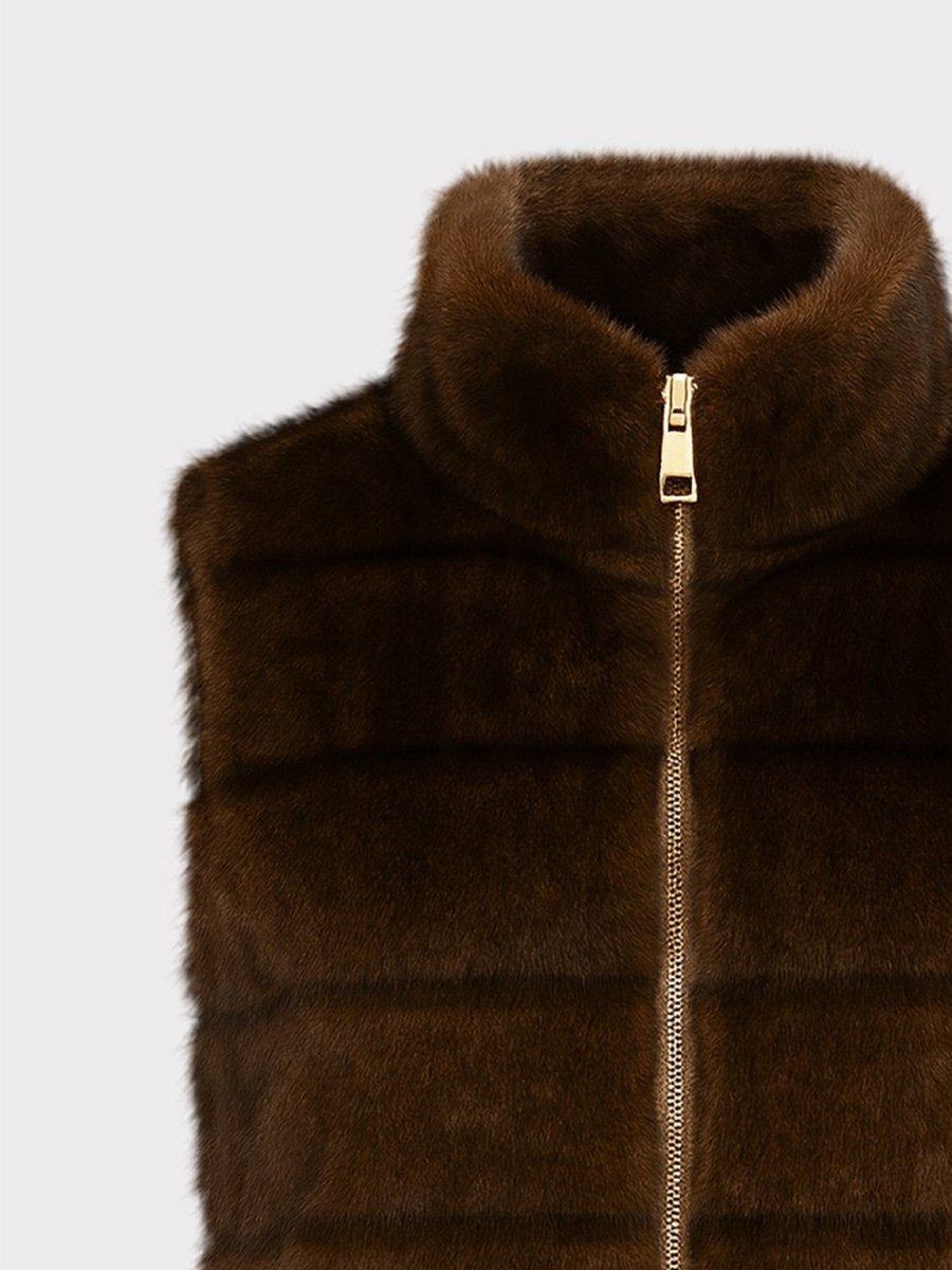 Csoki barna műszőrme mellény - Image 3