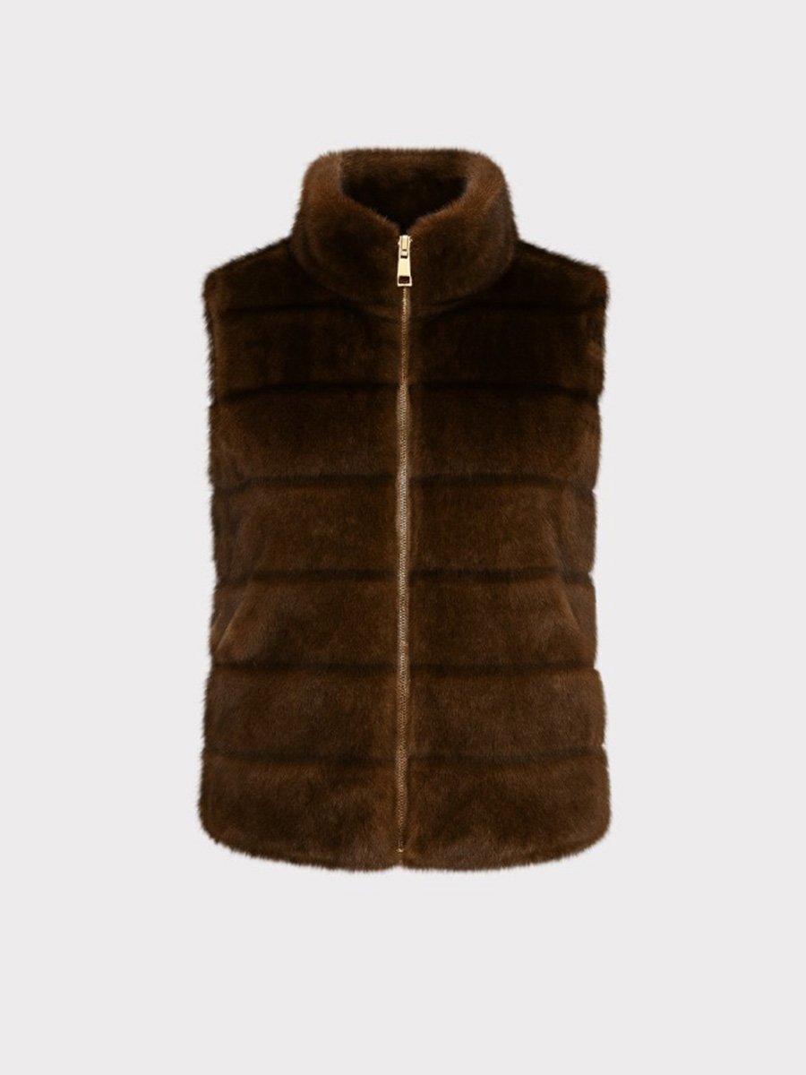Csoki barna műszőrme mellény