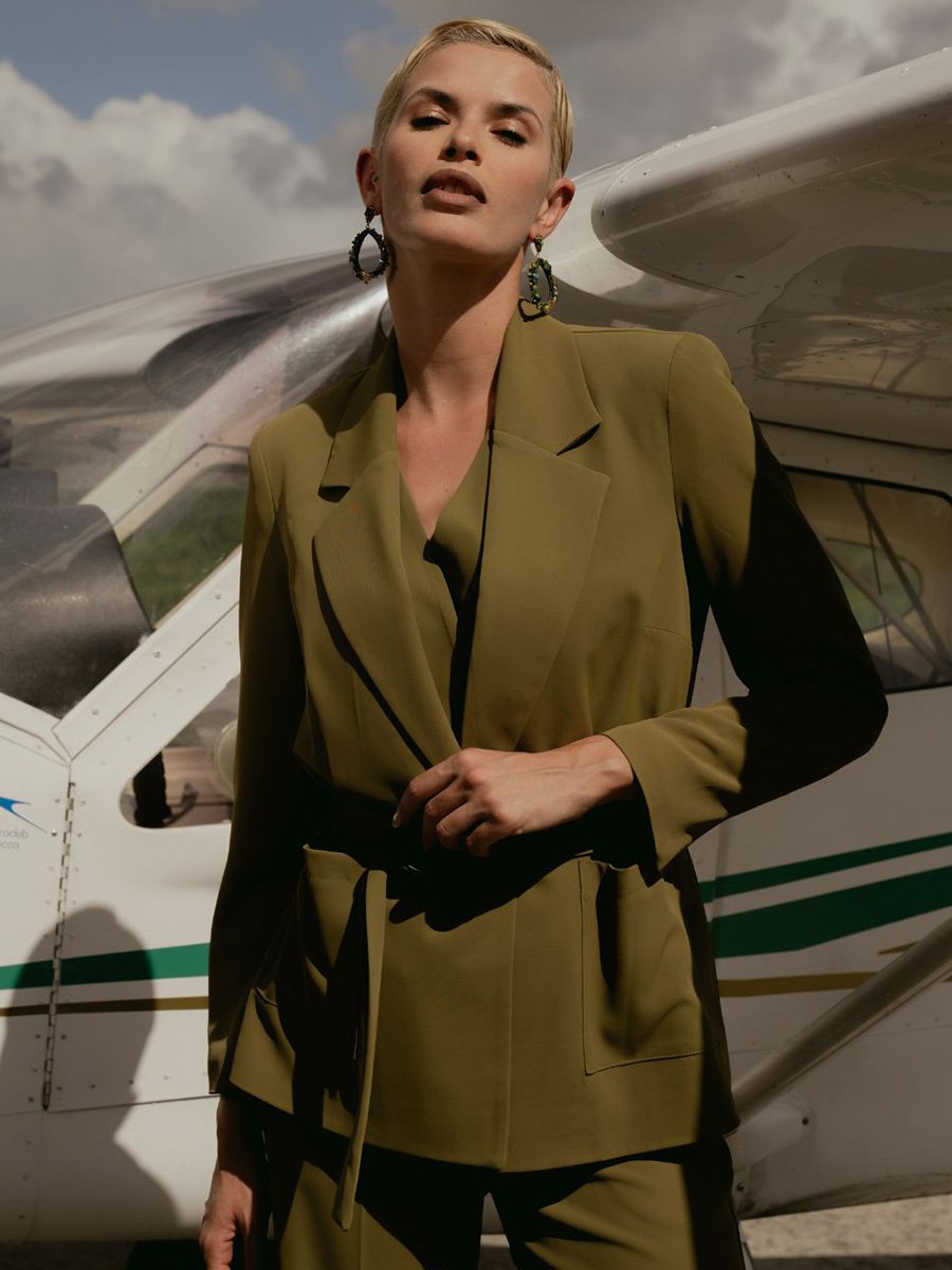 Elegáns csoki színű hosszú állású blézer - Image 3