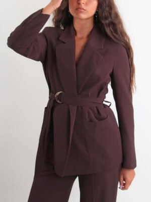 Elegáns csoki színű hosszú állású blézer