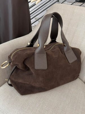 Csoki barna nagy lezser hasított bőr táska