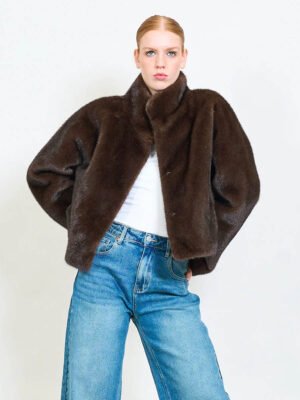 Csoki barna rövid állású bunda