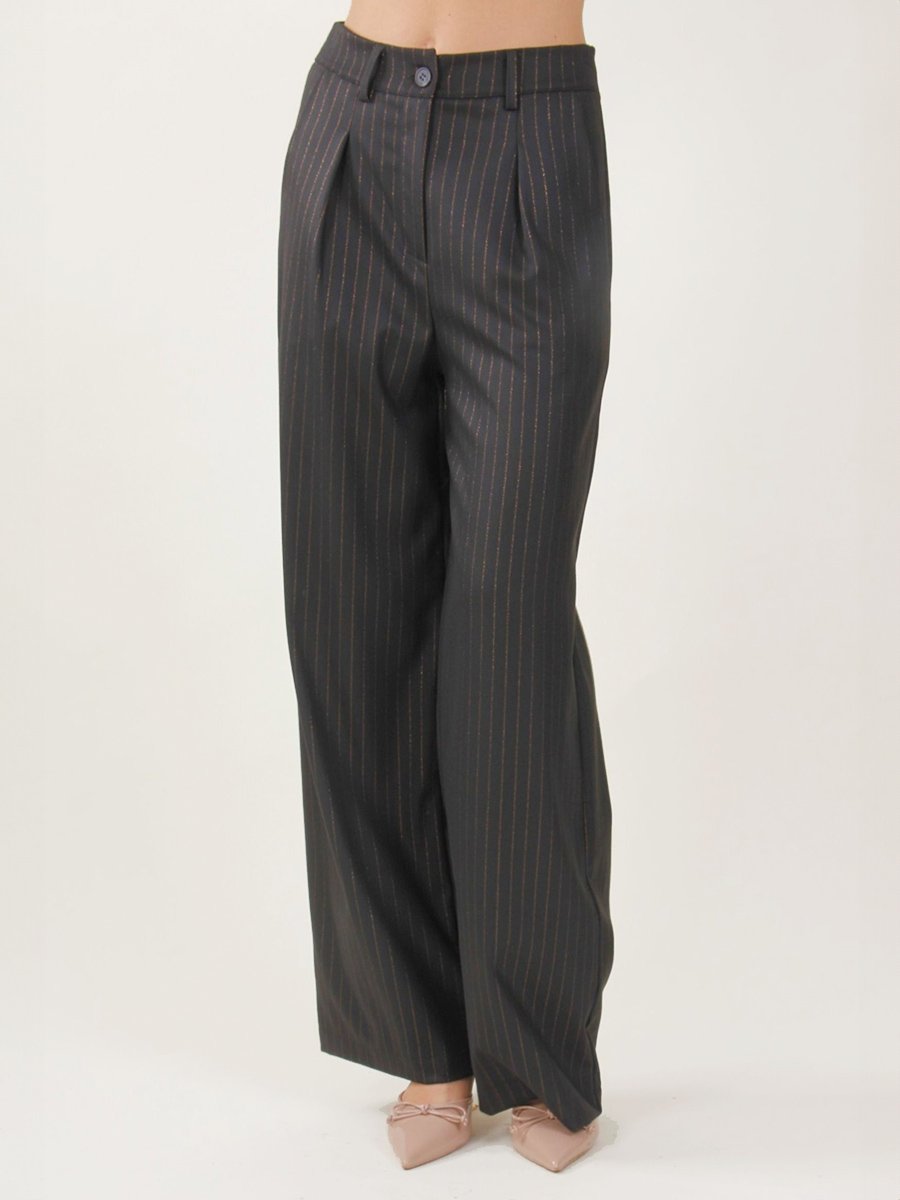 Fekete lurex szálas szövetnadrág