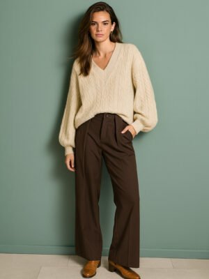 Csoki barna palazzo nadrág