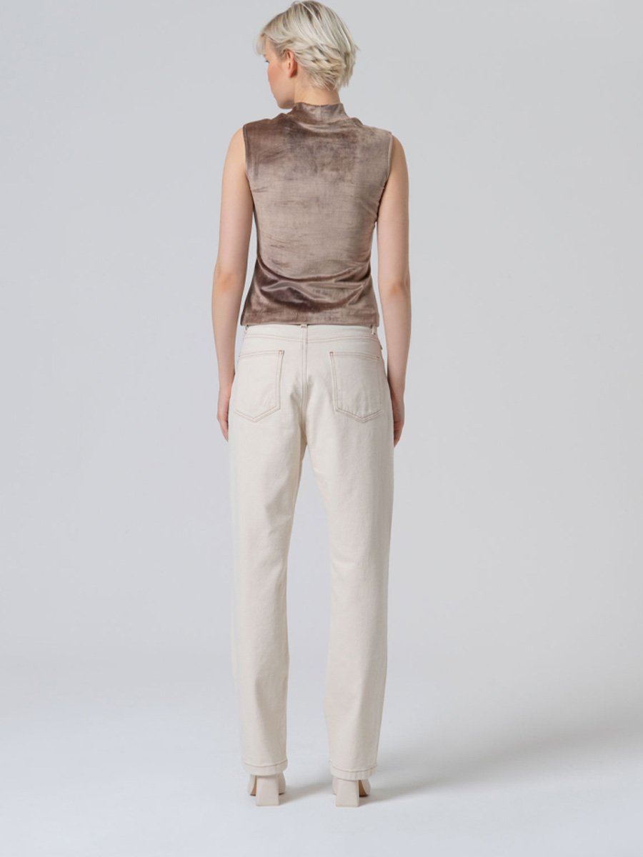 Egyenes szárú ekrü nadrág - Image 3