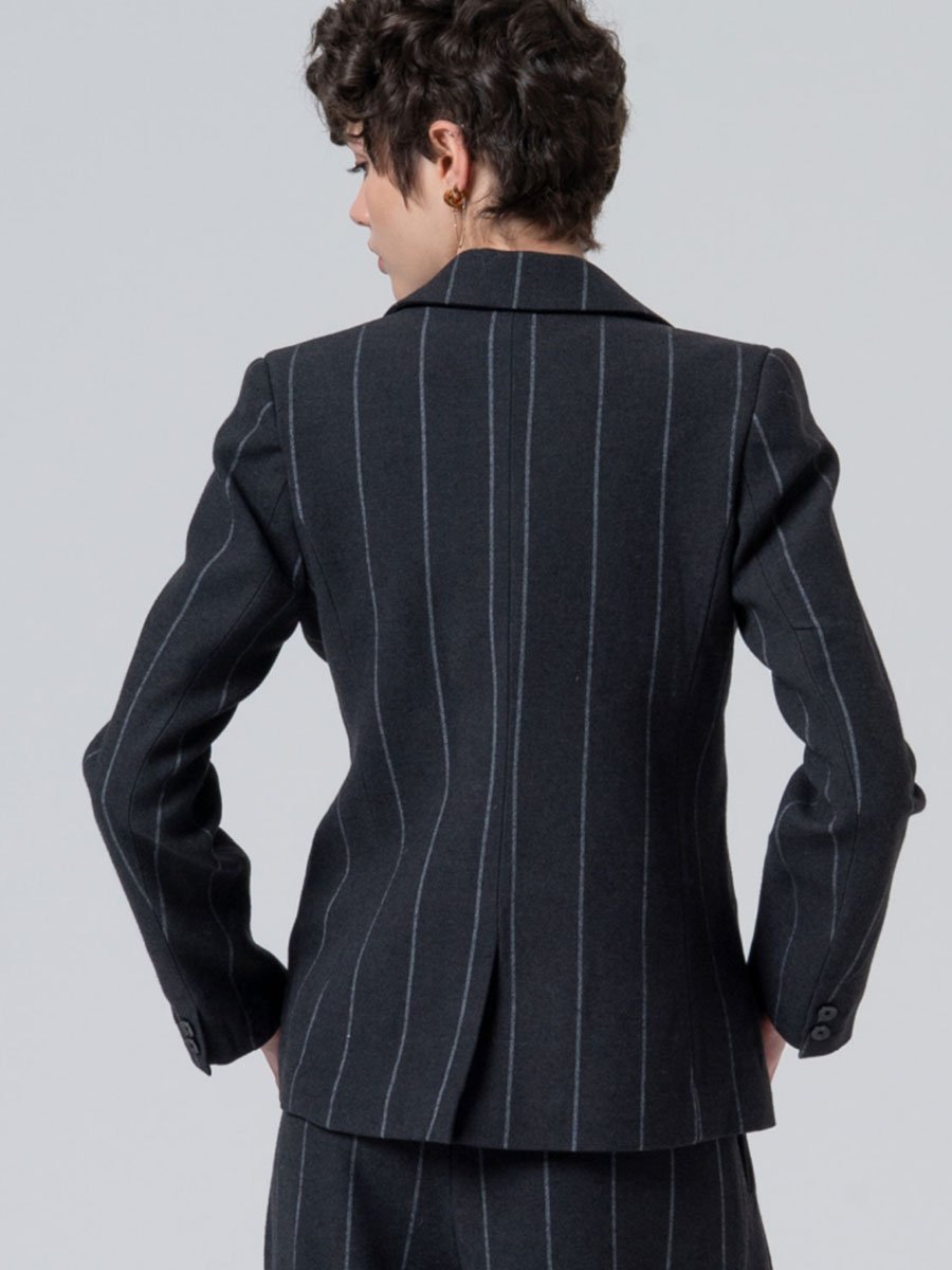 Sötétszürke csíkos blézer - Image 2