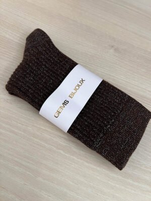 Csoki barna csillogós zokni