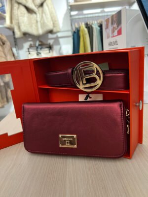 Bordó Laura Biagiotti pénztárca+öv