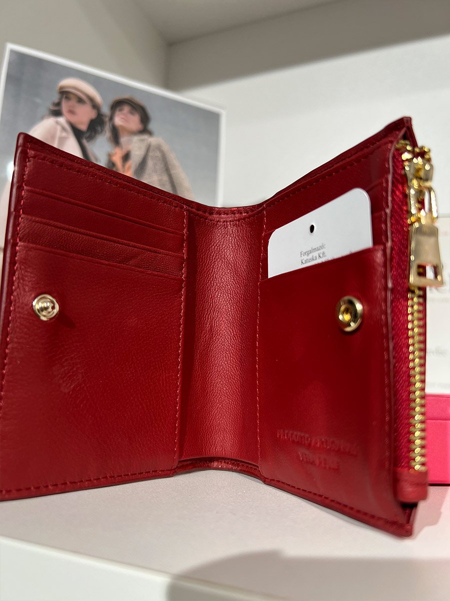 Piros bőr pénztárca - Image 4