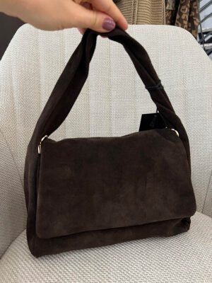 Csoki színű hasított bőr táska