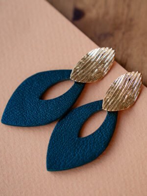 Arany zöld bőr fülbevaló