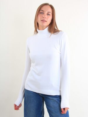 Fehér hosszú ujjú garbós felső