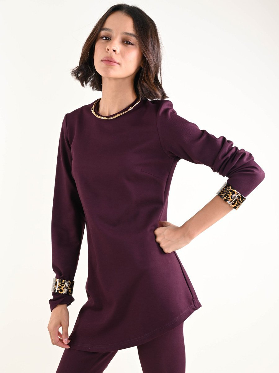 Aszimmetrikus burgundi felső - Image 4