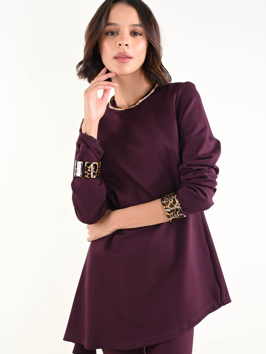 Aszimmetrikus burgundi felső