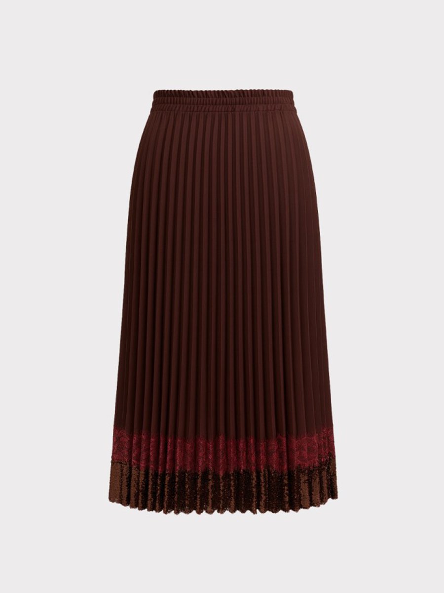 Burgundi csipkés flitteres szoknya