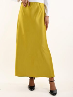 Olíva színű szatén szoknya