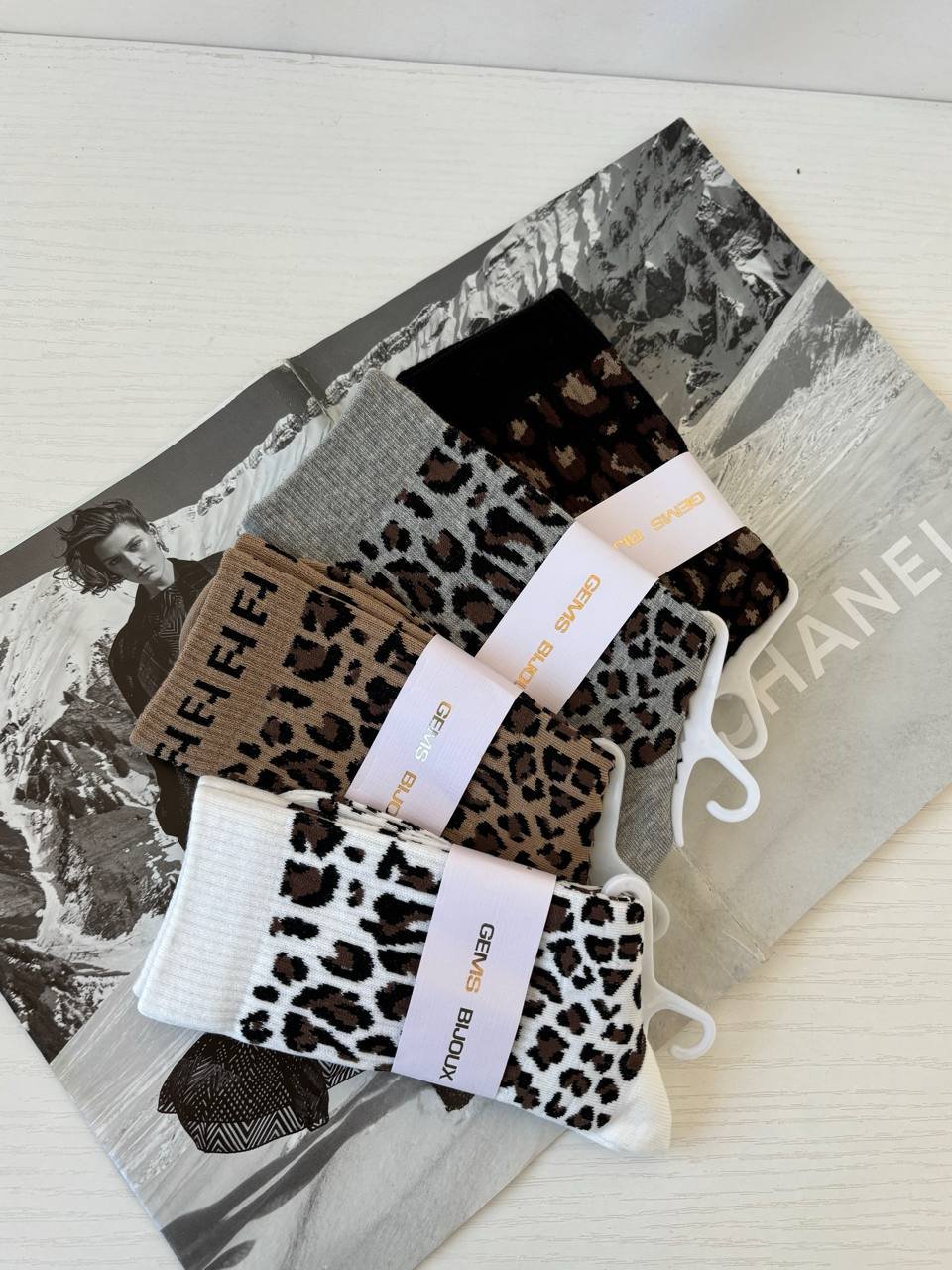 Fekete barna ocelot mintás zokni - Image 2