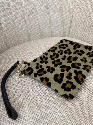 Ocelot mintás zöld ridikül