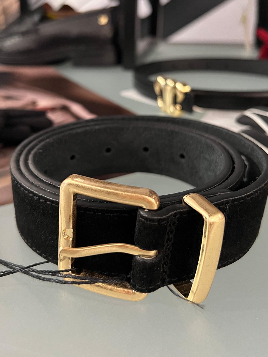 Fekete velúr bőr öv - Image 2