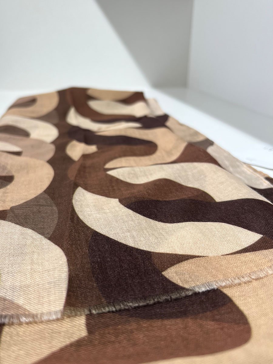 Barna kör mintás vékony sál - Image 2