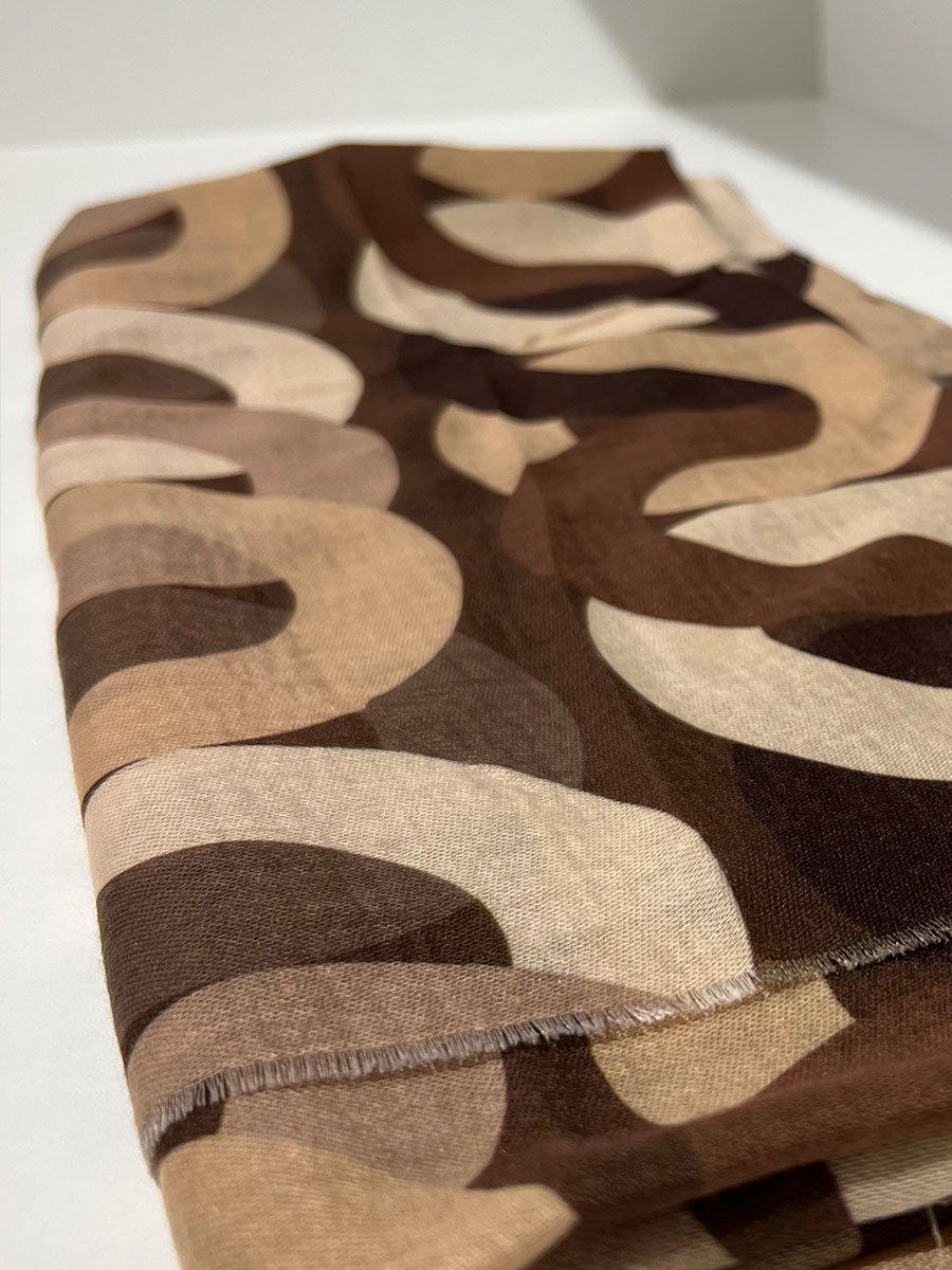 Barna kör mintás vékony sál - Image 3