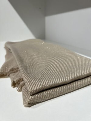 Világosbarna csillámos sál