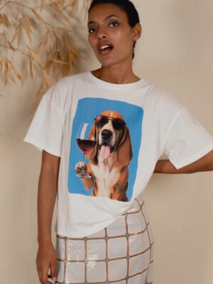 Boros kutyás póló fehér