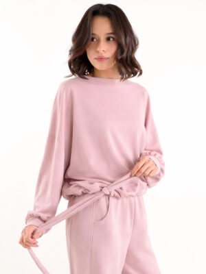 Rózsaszín sportos pulóver