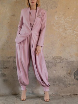 Elegáns pink színű lenge nadrág