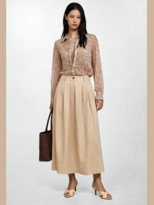 Barna színű állatmintás blúz