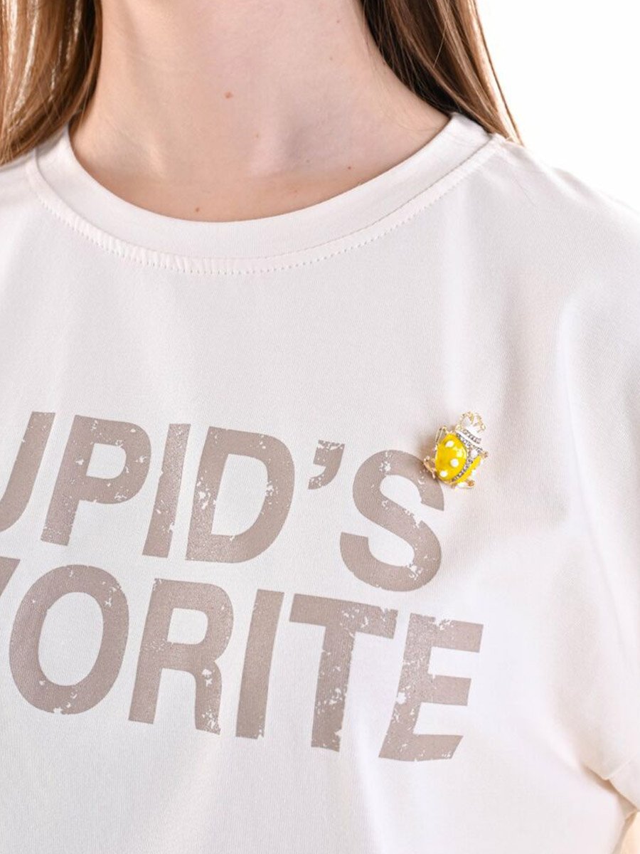 Feliratos csipkés póló kitűzővel - Image 3