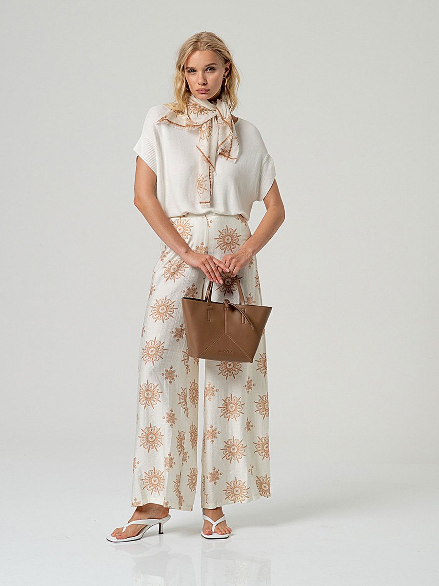 Fehér rövid ujjú kötött felső - Image 2